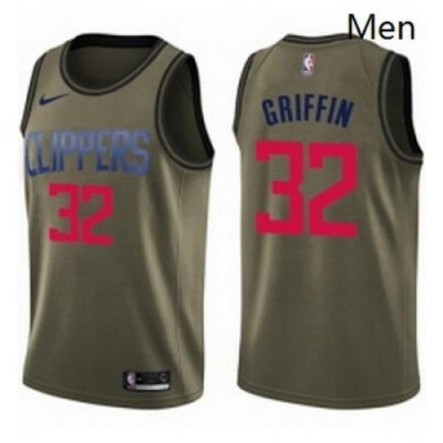 Mens Nike Los Angeles Clippers 32 Blake Griffin Swingman Green Salute to Service NBA Jersey