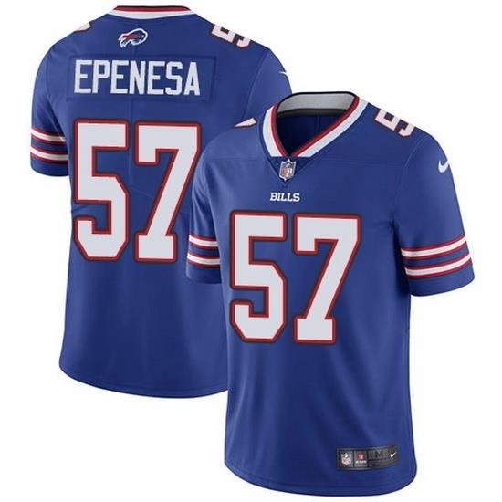 Nike Bills 57 A J  Epenesas Royal Blue Team Color Men Stitched NFL Vapor Untouchable Limited Jersey