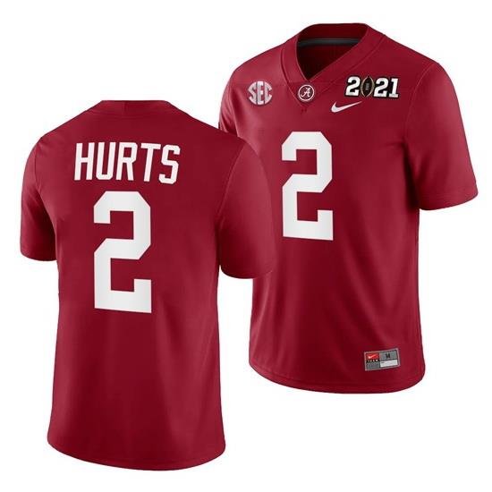 Alabama Crimson Tide Jalen Hurts Crimson 2021 Rose Bowl Champions College Football Playoff College Football Playoff Jersey