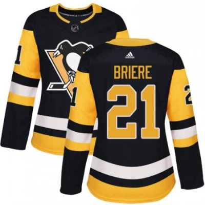 Womens Adidas Pittsburgh Penguins 21 Michel Briere Authentic Black Home NHL Jersey