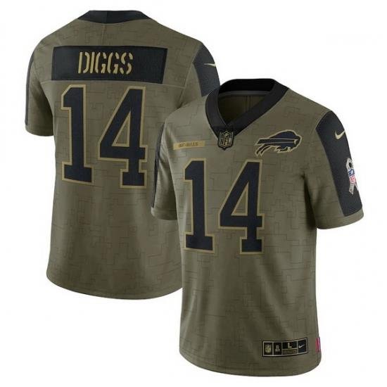 Men's Buffalo Bills Stefon Diggs Nike Olive 2021 Salute To Service Limited Player Jersey