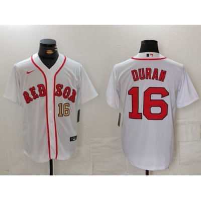 Men Boston Red Sox 16 Jarren Duran White Stitched Baseball Jersey