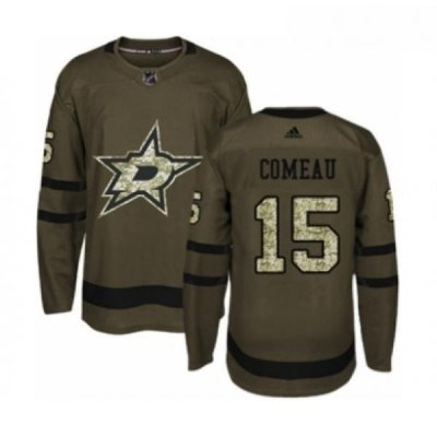 Youth Adidas Dallas Stars 15 Blake Comeau Premier Green Salute to Service NHL Jersey