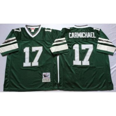 Eagles 17 Harold Carmichael Green ThroWback Jersey