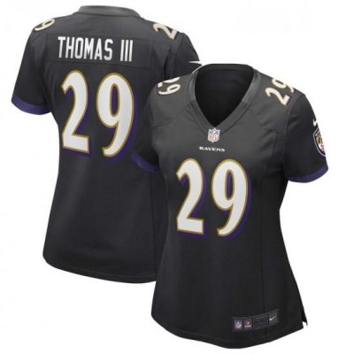 Womens Baltimore Ravens 29 Earl Thomas Nike Black Game Jersey