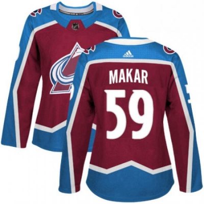 Womens Adidas Colorado Avalanche 59 Cale Makar Premier Burgundy Red Home NHL Jersey