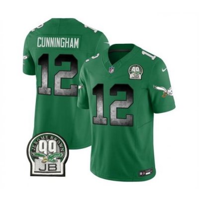 Men Philadelphia Eagles 12 Randall Cunningham Green 2023 F U S E  Throwback Vapor Untouchable Limited Stitched Football Jersey