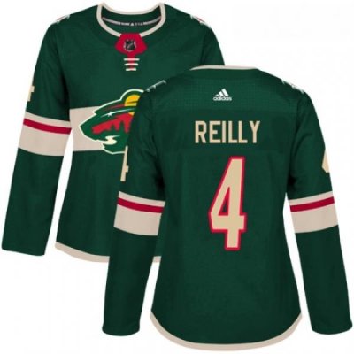 Womens Adidas Minnesota Wild 4 Mike Reilly Premier Green Home NHL Jersey