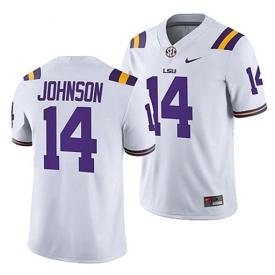 Lsu Tigers Max Johnson White College Football Men Jersey