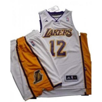 Los Angeles Lakers 12# Dwight Howard White Revolution 30 Swingman NBA Jersey & Shorts Suit