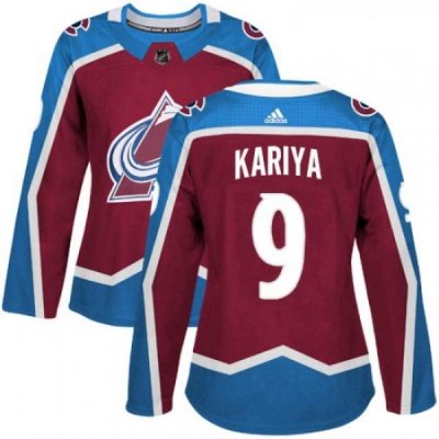 Womens Adidas Colorado Avalanche 9 Paul Kariya Authentic Burgundy Red Home NHL Jersey