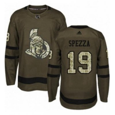 Mens Adidas Ottawa Senators 19 Jason Spezza Authentic Green Salute to Service NHL Jersey