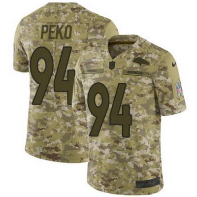 Nike Broncos #94 Domata Peko Camo Mens Stitched NFL Limited 2018 Salute To Service Jersey