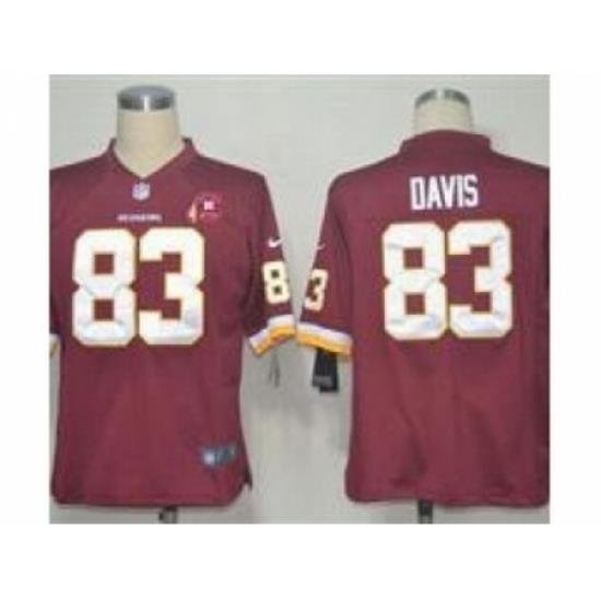 Nike Washington Redskins 83 Fred Davis Red Game 80TH Patch NFL Jersey