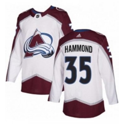 Youth Adidas Colorado Avalanche 35 Andrew Hammond Authentic White Away NHL Jersey