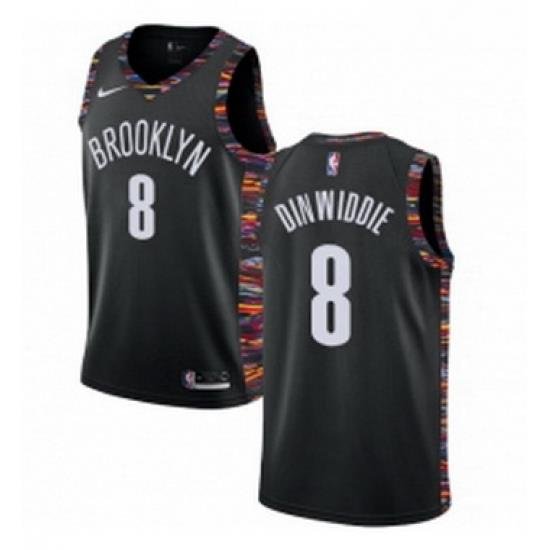 Youth Nike Brooklyn Nets 8 Spencer Dinwiddie Swingman Black NBA Jersey 2018 19 City Edition