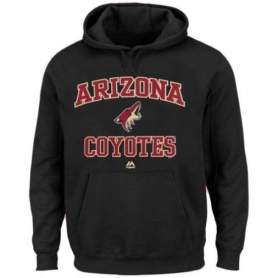 NHL Mens Arizona Coyotes Majestic Heart Soul Hoodie Black