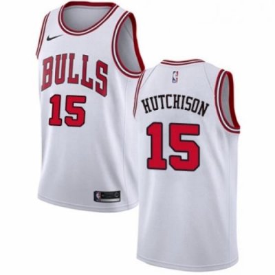 Womens Nike Chicago Bulls 15 Chandler Hutchison Swingman White NBA Jersey Association Edition