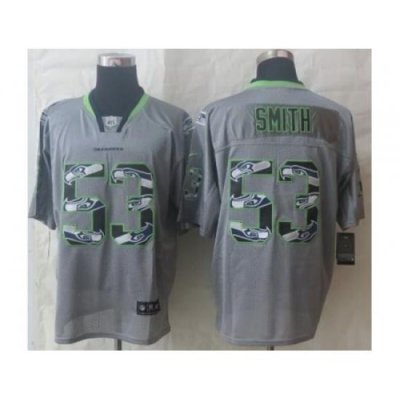 Nike Seattle SeahaWks 53 Malcolm Smith Grey Elite Lights Out Fashion NFL Jersey