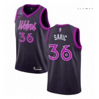 Mens Nike Minnesota Timberwolves 36 Dario Saric Swingman Purple NBA Jersey City Edition