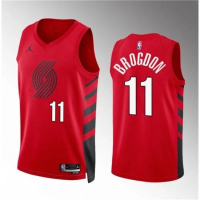 Men Portland Trail Blazers 11 Malcolm Brogdon Red Statement Edition Stitched Basketball Jersey