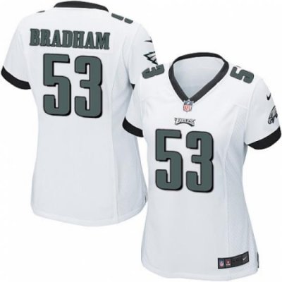 Nike Eagles #53 Nigel Bradham White Women Game Jersey