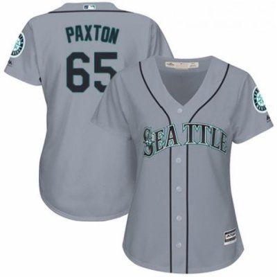 Womens Majestic Seattle Mariners 65 James Paxton Replica Grey Road Cool Base MLB Jersey