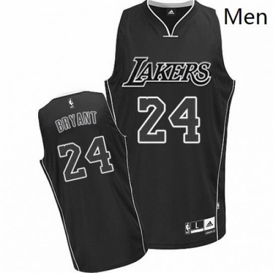 Mens Adidas Los Angeles Lakers 24 Kobe Bryant Swingman BlackWhite NBA Jersey