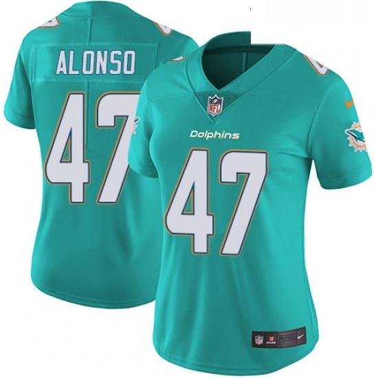 Womens Nike Miami Dolphins 47 Kiko Alonso Aqua Green Team Color Vapor Untouchable Limited Player NFL Jersey