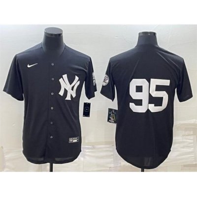 Men NeW York Yankees 95 OsWaldo Cabrera Black Stitched Jersey