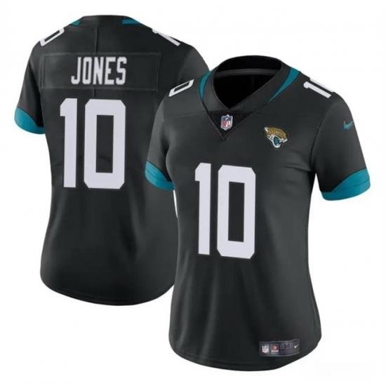 Women Jacksonville Jaguars 10 Mac Jones Black Vapor Stitched Jersey