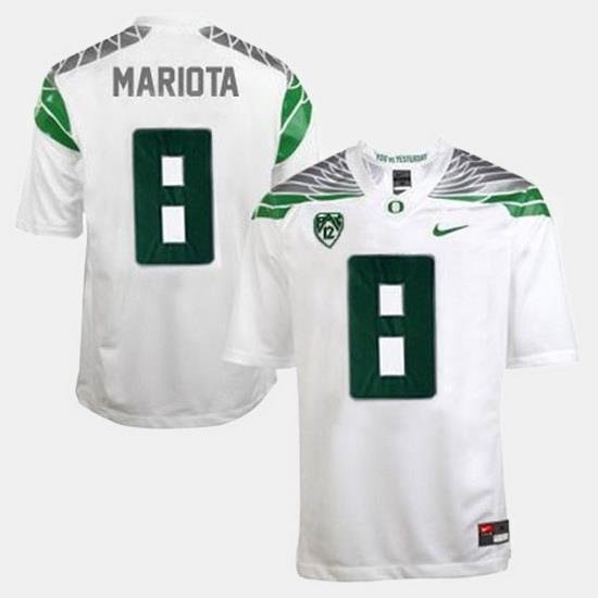 Men Oregon Ducks Marcus Mariota College Football White Jersey