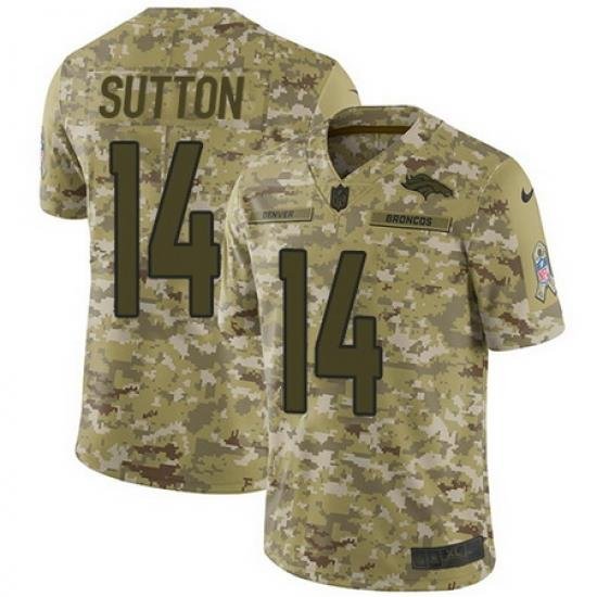 Nike Broncos #14 Courtland Sutton Camo Mens Stitched NFL Limited 2018 Salute To Service Jersey