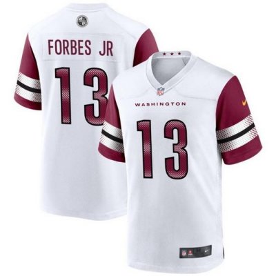 Men Washington Commanders 13 Emmanuel Forbes 2022 White Stitched Game Jersey