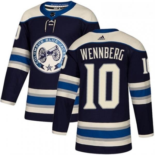 Youth Adidas Columbus Blue Jackets 10 Alexander Wennberg Authentic Navy Blue Alternate NHL Jersey