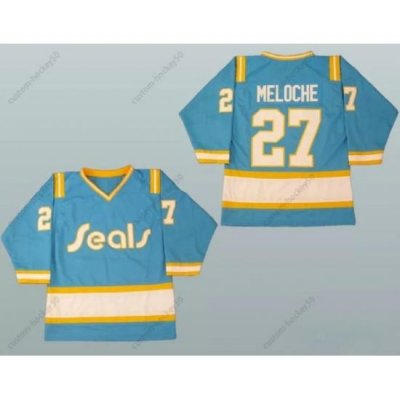 Men Seals #27 MELOCHE blue White Stitched Jersey