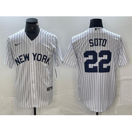 Men NeW York Yankees 22 Juan Soto White Cool Base Stitched Baseball Jersey