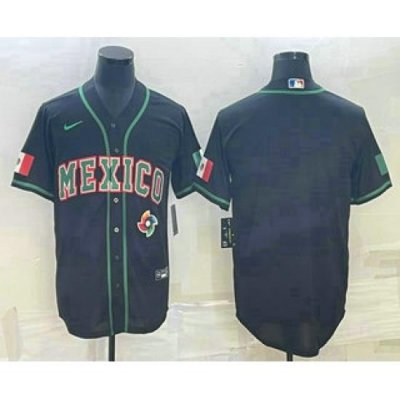 Men Mexico Baseball Blank 2023 Black World Baseball Classic Stitched Jersey 2