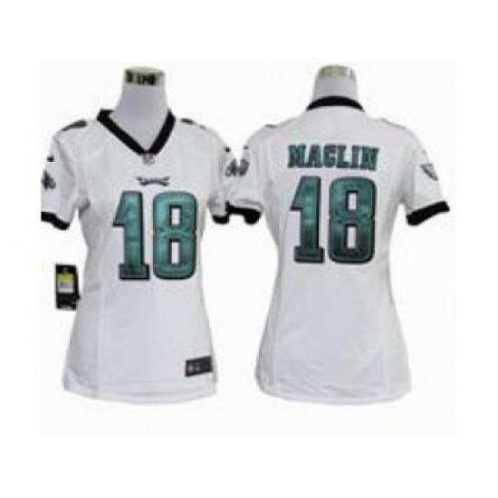 Nike Women NFL Philadelphia Eagles #18 Jeremy Maclin White Jerseys