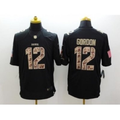 Nike Cleveland Browns 12 Josh Gordon black Limited Salute to Service NFL Jersey