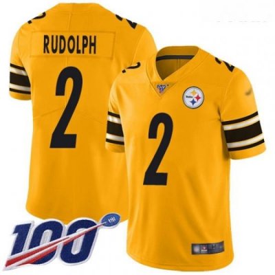 Steelers #2 Mason Rudolph Gold Youth Stitched Football Limited Inverted Legend 100th Season Jersey