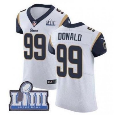 Rams 99 Donald white jersey stitched Super Bowl Patch