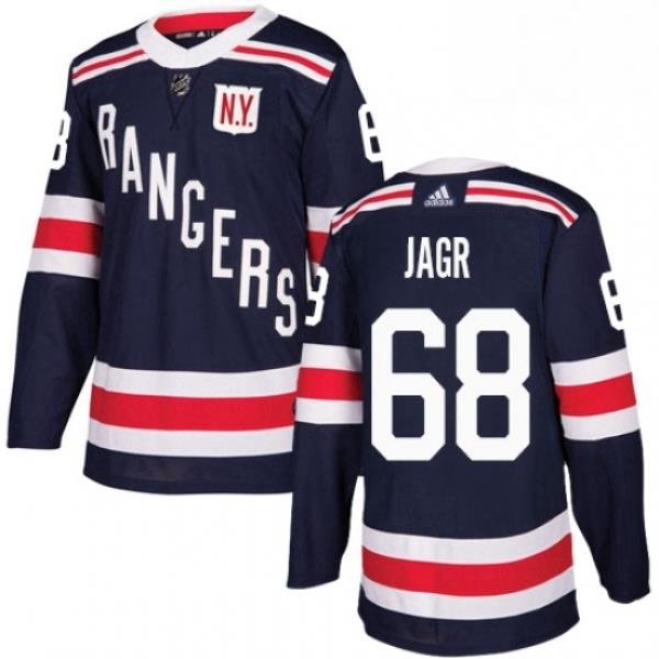 Mens Adidas New York Rangers 68 Jaromir Jagr Authentic Navy Blue 2018 Winter Classic NHL Jersey