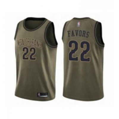 Youth New Orleans Pelicans 22 Derrick Favors Swingman Green Salute to Service Basketball Jersey