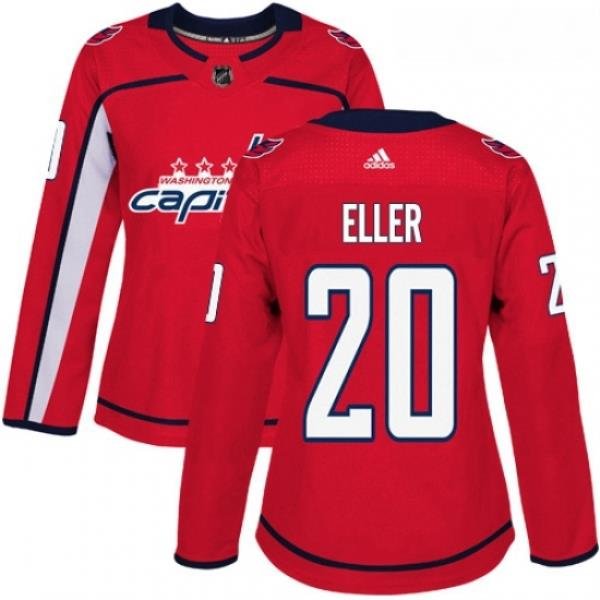 Womens Adidas Washington Capitals 20 Lars Eller Premier Red Home NHL Jersey