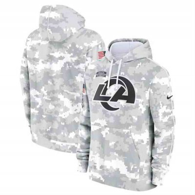 Men's Los Angeles Rams 2024 Arctic Camo Salute to Service Club Fleece Pullover Hoodie