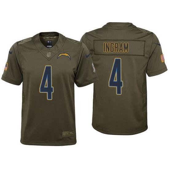 youth chargers melvin ingram olive 2017 salute to service jersey