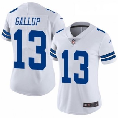 Womens Nike Dallas Cowboys 13 Michael Gallup White Vapor Untouchable Elite Player NFL Jersey