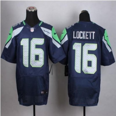 NeW Seattle SeahaWks #16 Tyler Lockett Steel Blue Team Color Men Stitched NFL Elite jersey