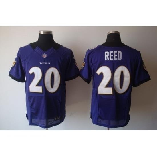 Nike Baltimore Ravens 20 Ed Reed Purple Elite NFL Jersey